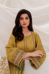 JAZMIN- 3PC DHANAK EMBROIDERED ZN-1067
