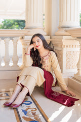 AISLING - 3PC DHANAK EMBROIDERED ZN-1053