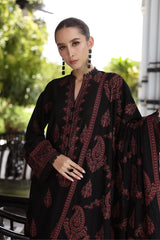 Bareeze Brand Dhanak Heavy Embroidered 3Pc Unstitched Dress Embroidery Shawl ZN-1173