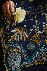 CROSS STITCH - 3PC DHANAK EMBROIDERED SHIRT WITH DHANAK EMBROIDERED SHAWL AND TROUSER - ZN-1152