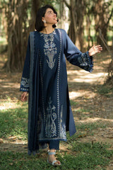 Zellbury Brand Dhanak embroidery Unstitch 3 Piece Dress With Embroidery Shawl ZN-1184