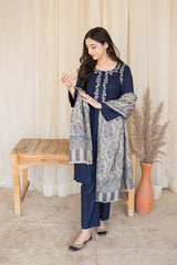 AISLING - 3PC DHANAK EMBROIDERED ZN-1061