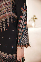 FLORENT - 3PC DHANAK EMBROIDERED SHIRT WITH DHANAK EMBROIDERED SHAWL AND TROUSER - ZN-1160