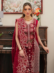 Mahnur Brand Luxury Dhanak Fabric 3 Piece Unstitch Dress ZN-1177