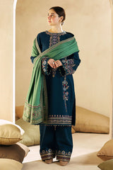 ZARA SHAHJAHAN - 3PC DHANAK EMBROIDERED ZN-1050