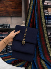 Marina Khaddi 3Piece Indian Banarsi Winter Special (Deep Blue)
