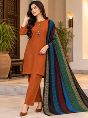 Marina Khaddi 3Piece Indian Banarsi Winter Special (Orange)