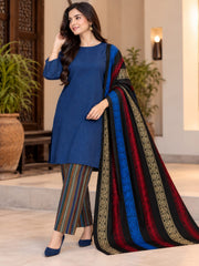 Marina Khaddi 3Piece Indian Banarsi Winter Special (Blue)