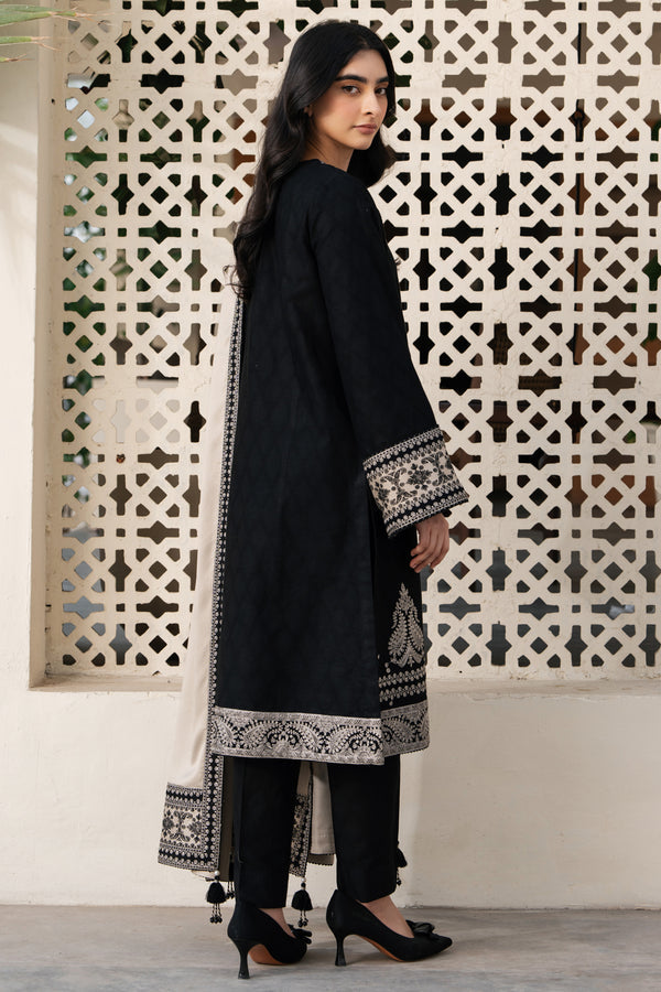 Jazmin-3PC DHANAK EMBROIDERED SHIRT WITH DHANK SHAWL AND TROUSER ZDH-515