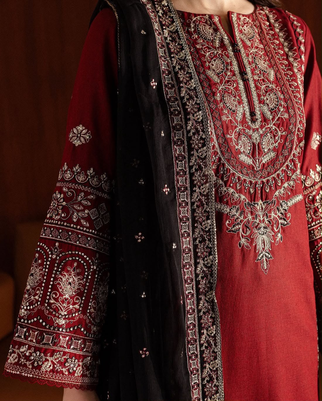 Batik Most Demanding Embroidery Dhanak 3 Piece Unstitched Dress ZN-1167