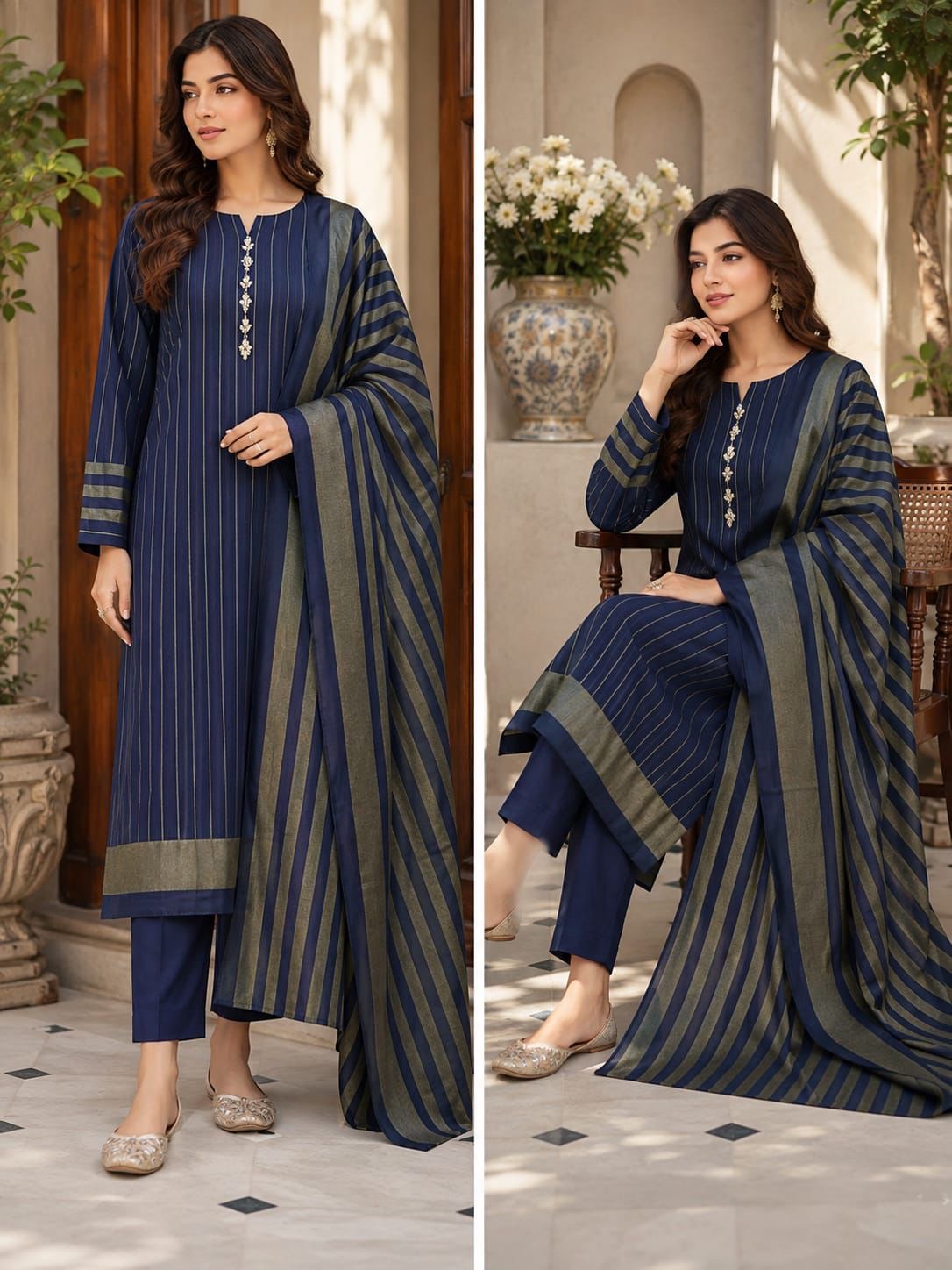 Marina Khaddi Sussi 3Piece Winter Special (Blue)