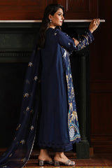 CROSS STITCH - 3PC DHANAK EMBROIDERED SHIRT WITH DHANAK EMBROIDERED SHAWL AND TROUSER - ZN-1152
