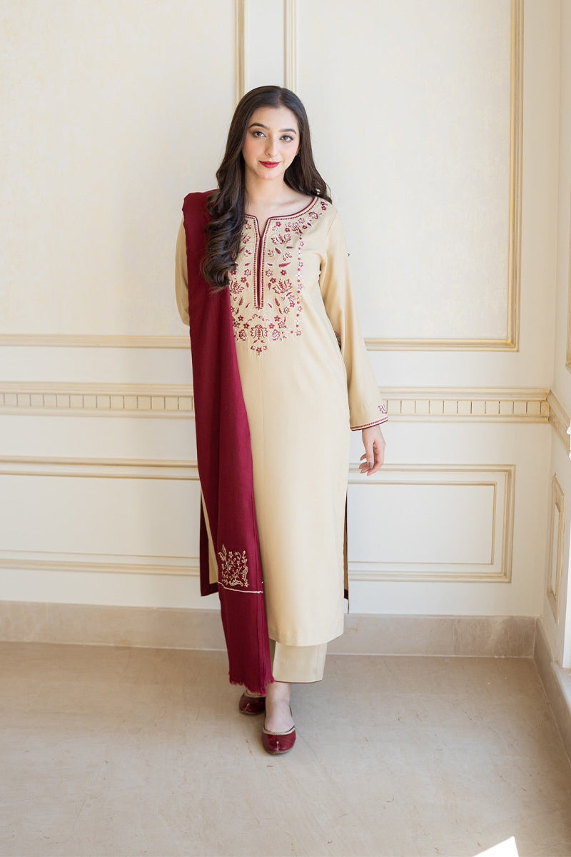 AISLING - 3PC DHANAK EMBROIDERED ZN-1053