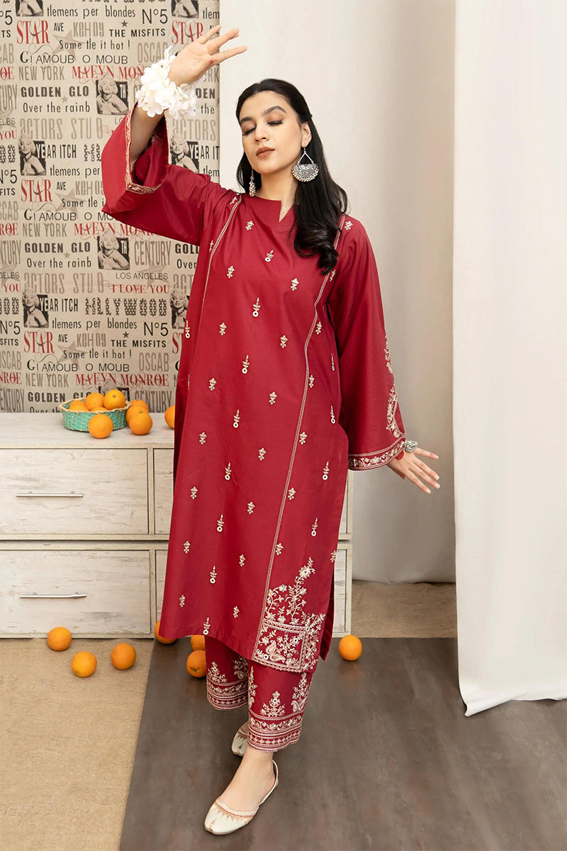URGE - 3PC DHANAK EMBROIDERED ZN-1019