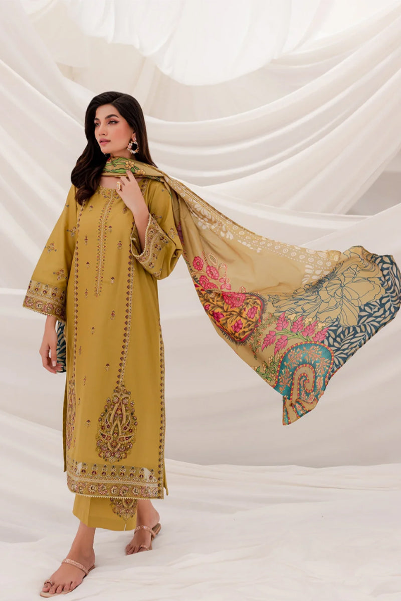 JAZMIN- 3PC DHANAK EMBROIDERED ZN-1067