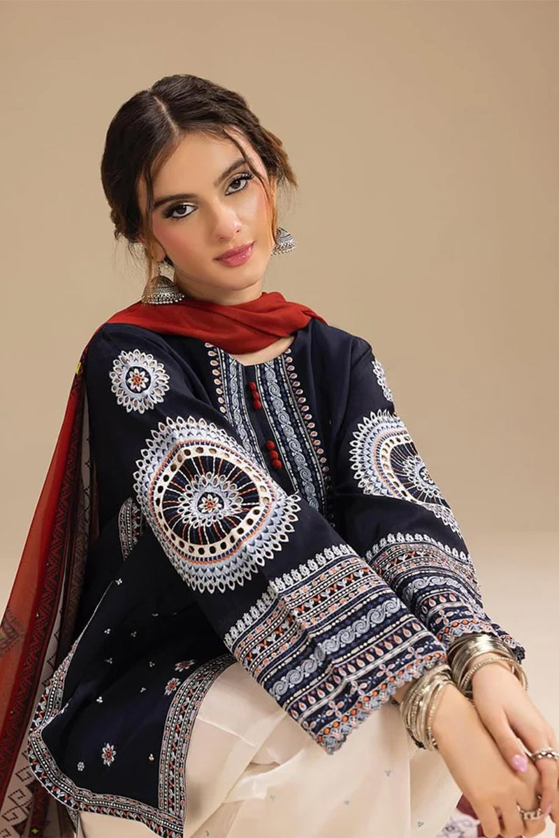 JAZMIN - 3PC DHANAK EMBROIDERED ZN-1013