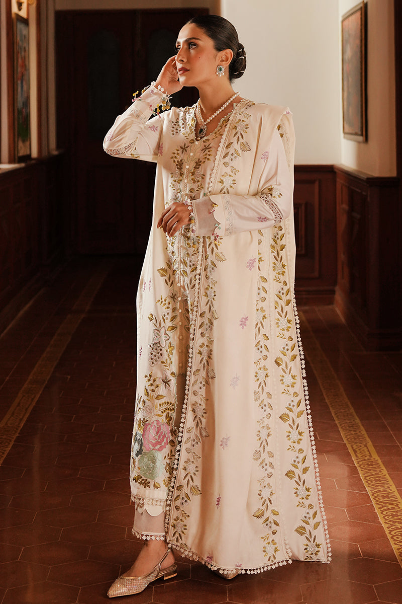 CROSS STITCH - 3PC DHANAK EMBROIDERED SHIRT WITH DHANAK EMBROIDERED SHAWL AND TROUSER - ZN-1159