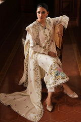 CROSS STITCH - 3PC DHANAK EMBROIDERED SHIRT WITH DHANAK EMBROIDERED SHAWL AND TROUSER - ZN-1159
