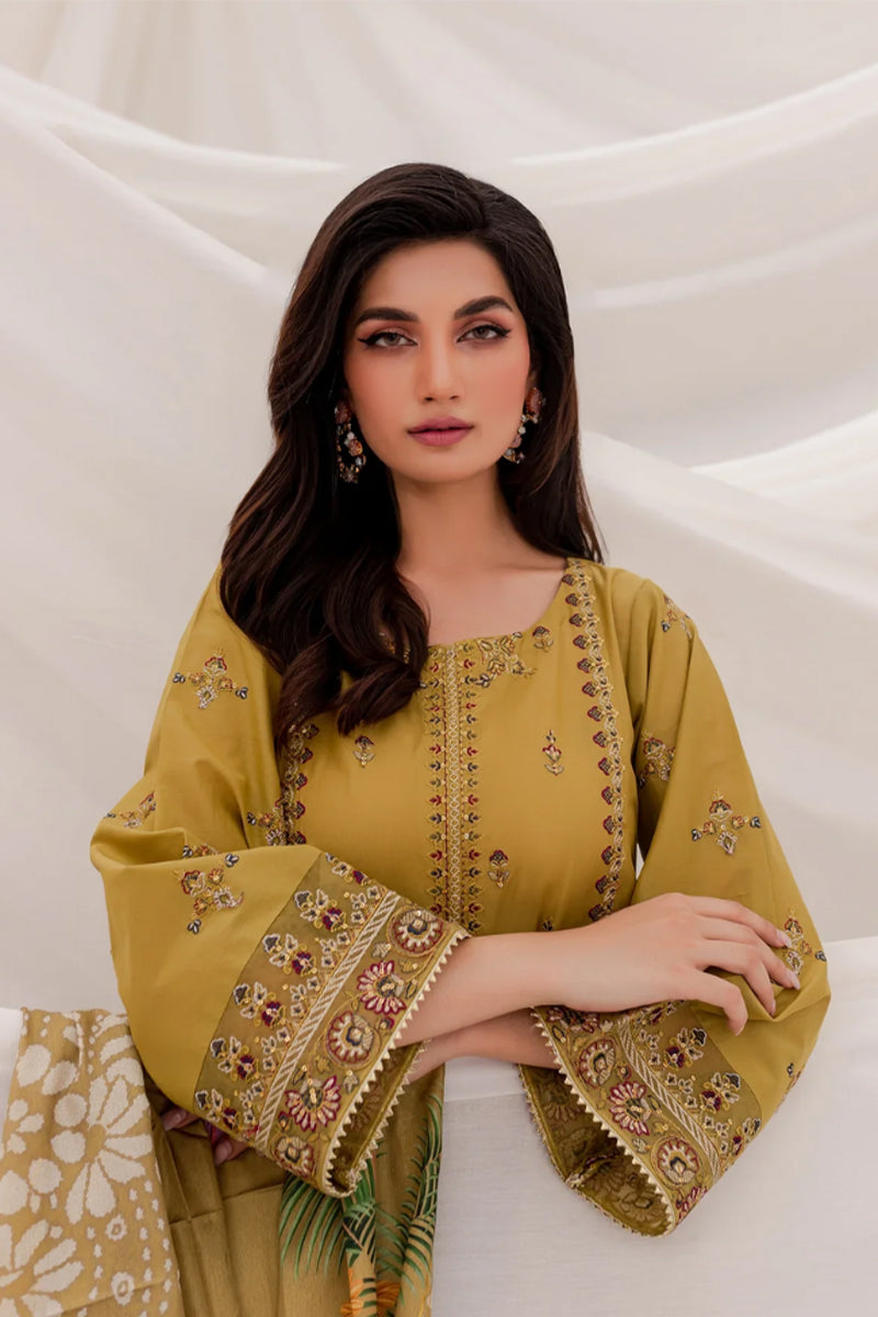 JAZMIN- 3PC DHANAK EMBROIDERED ZN-1067