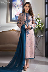 ASIM JOFA - 3PC DHANAK EMBROIDERED ZN-1086