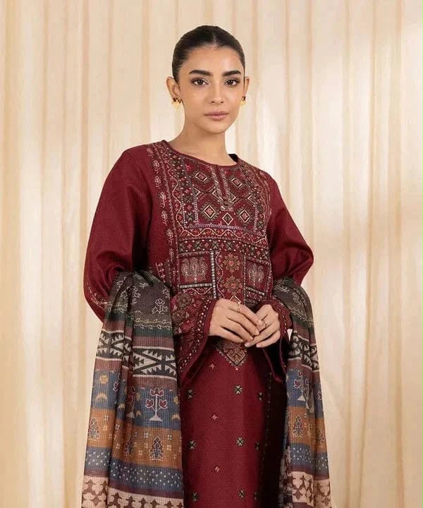 Sapphire Brand Premium Quality Dhanak Embroidery 3 Piece Unstitched Dress ZN-1174