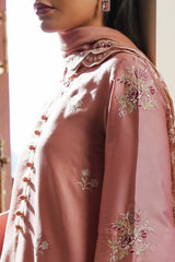 CROSS STITCH - 3PC DHANAK EMBROIDERED SHIRT WITH DHANAK EMBROIDERED SHAWL AND TROUSER - ZN-1163