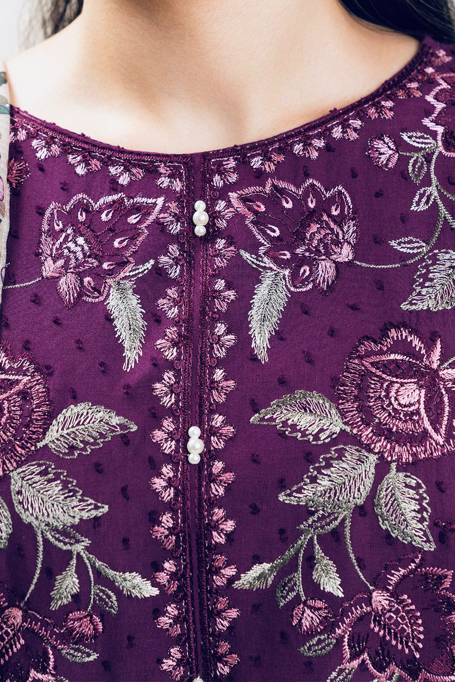 Bechtree Brand Embroidered Dhanak Stuff 3Pc Dress Unstitched ZN-1180