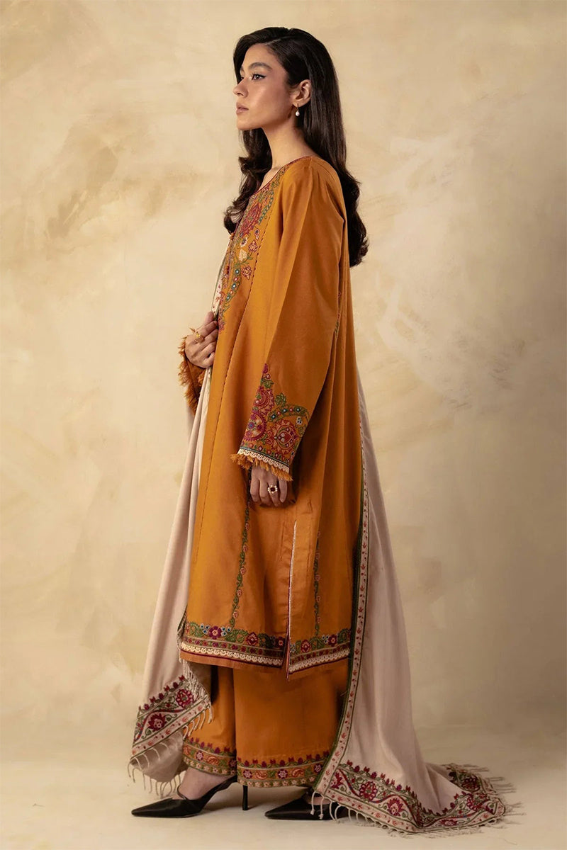 ZARA SHAHJAHAN - 3PC DHANAK EMBROIDERED ZN-1069
