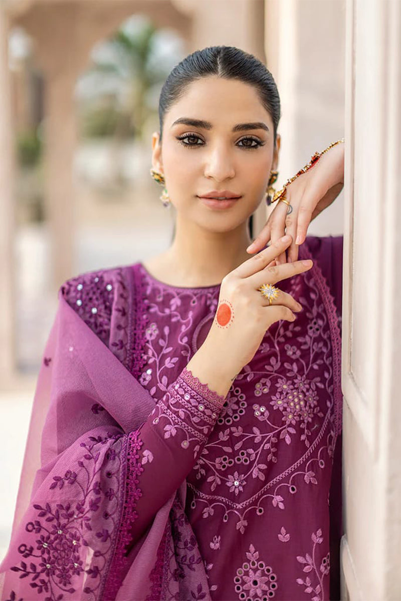 CROSS STITCH - 3PC DHANAK EMBROIDERED ZN-1047