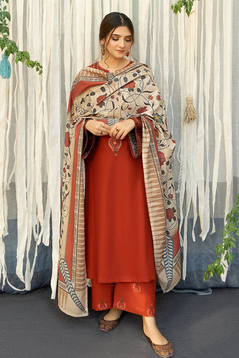URGE - 3PC DHANAK EMBROIDERED ZN-1063