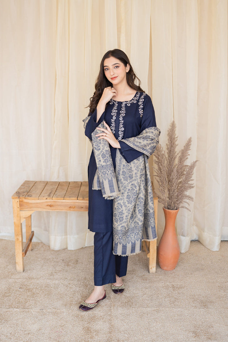AISLING - 3PC DHANAK EMBROIDERED ZN-1061