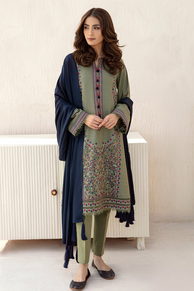 JAZMIN - 3PC DHANAK EMBROIDERED ZN-1068