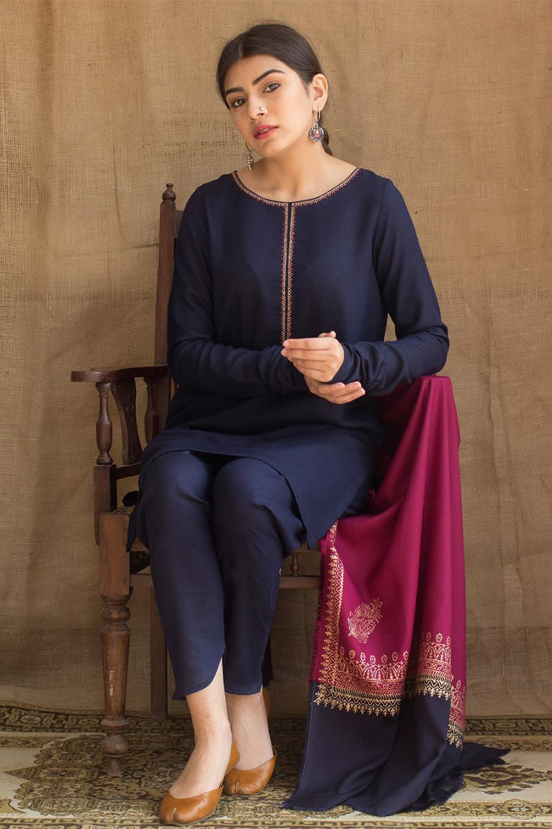 ZARPASH - 3PC DHANAK EMBROIDERED ZN-1017