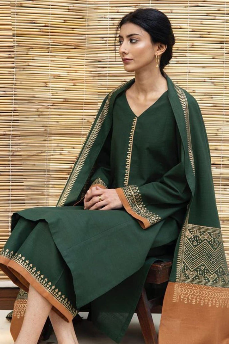 ZARPASH - 3PC DHANAK EMBROIDERED ZN-1015