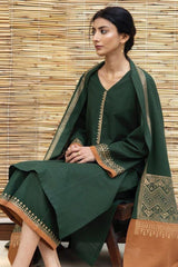 ZARPASH - 3PC DHANAK EMBROIDERED ZN-1015