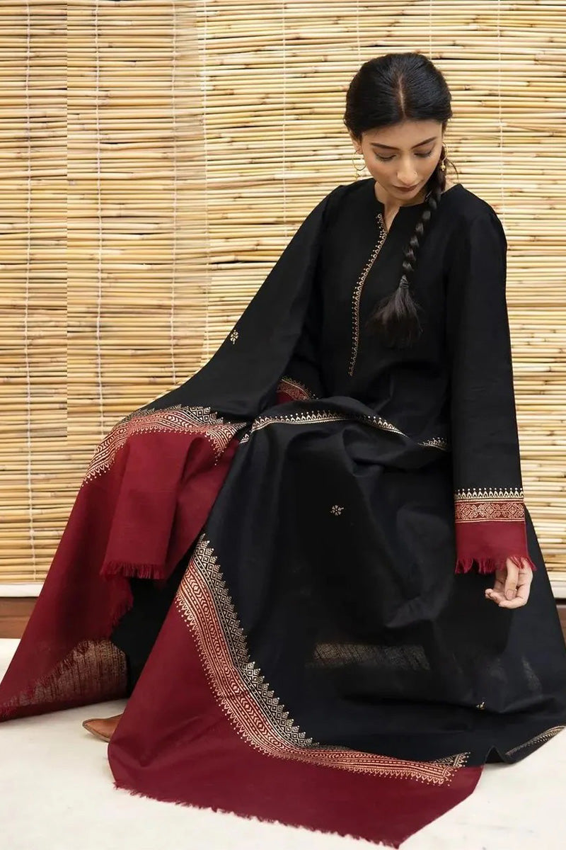 ZARPASH - 3PC DHANAK EMBROIDERED ZN-1018