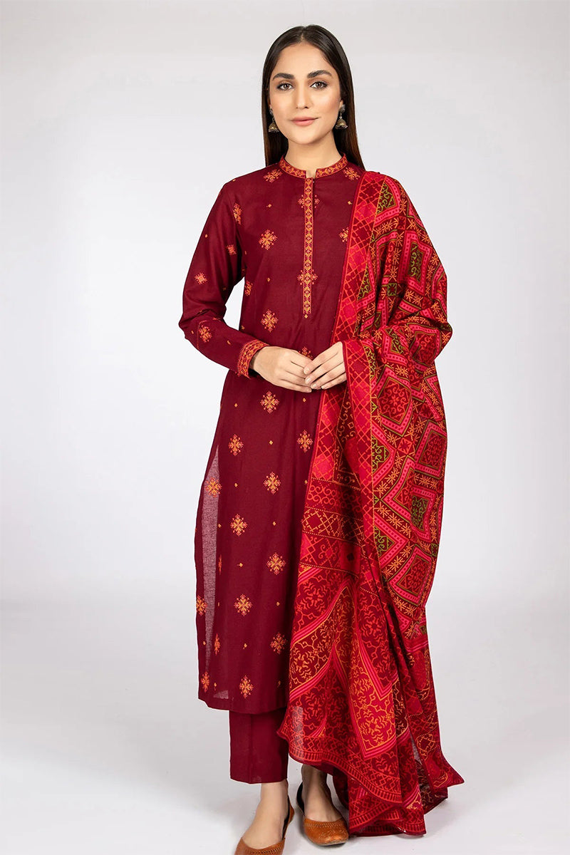 KAYSERIA - 3PC DHANAK EMBROIDERED ZN-1057