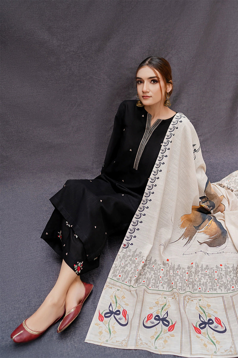 URGE - 3PC DHANAK EMBROIDERED ZN-1052