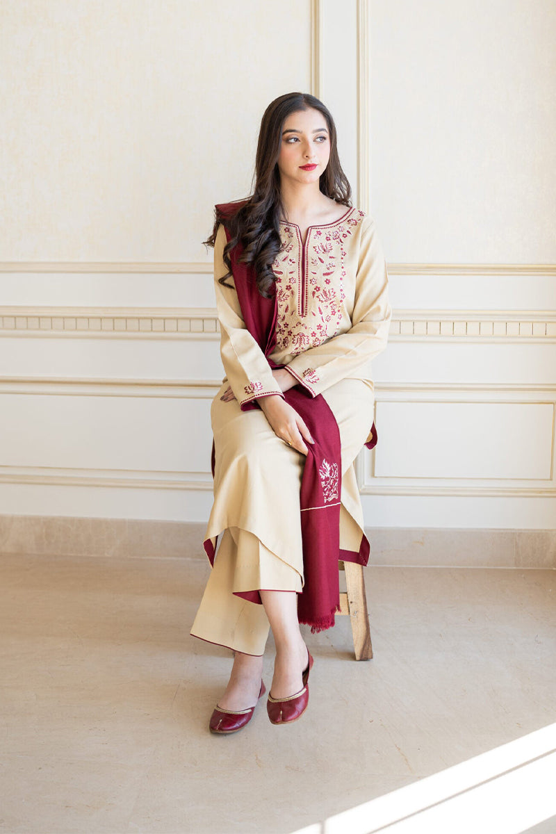 AISLING - 3PC DHANAK EMBROIDERED ZN-1053