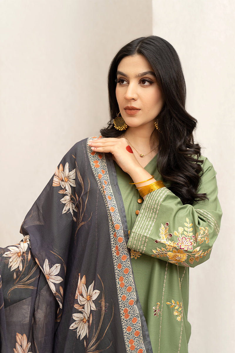 URGE - 3PC DHANAK EMBROIDERED ZN-1059