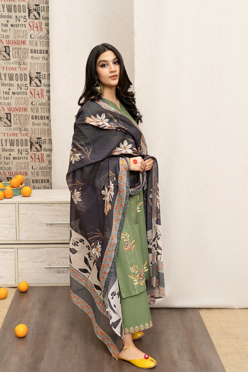 URGE - 3PC DHANAK EMBROIDERED ZN-1059