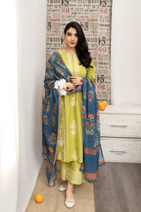 URGE - 3PC DHANAK EMBROIDERED ZN-1056