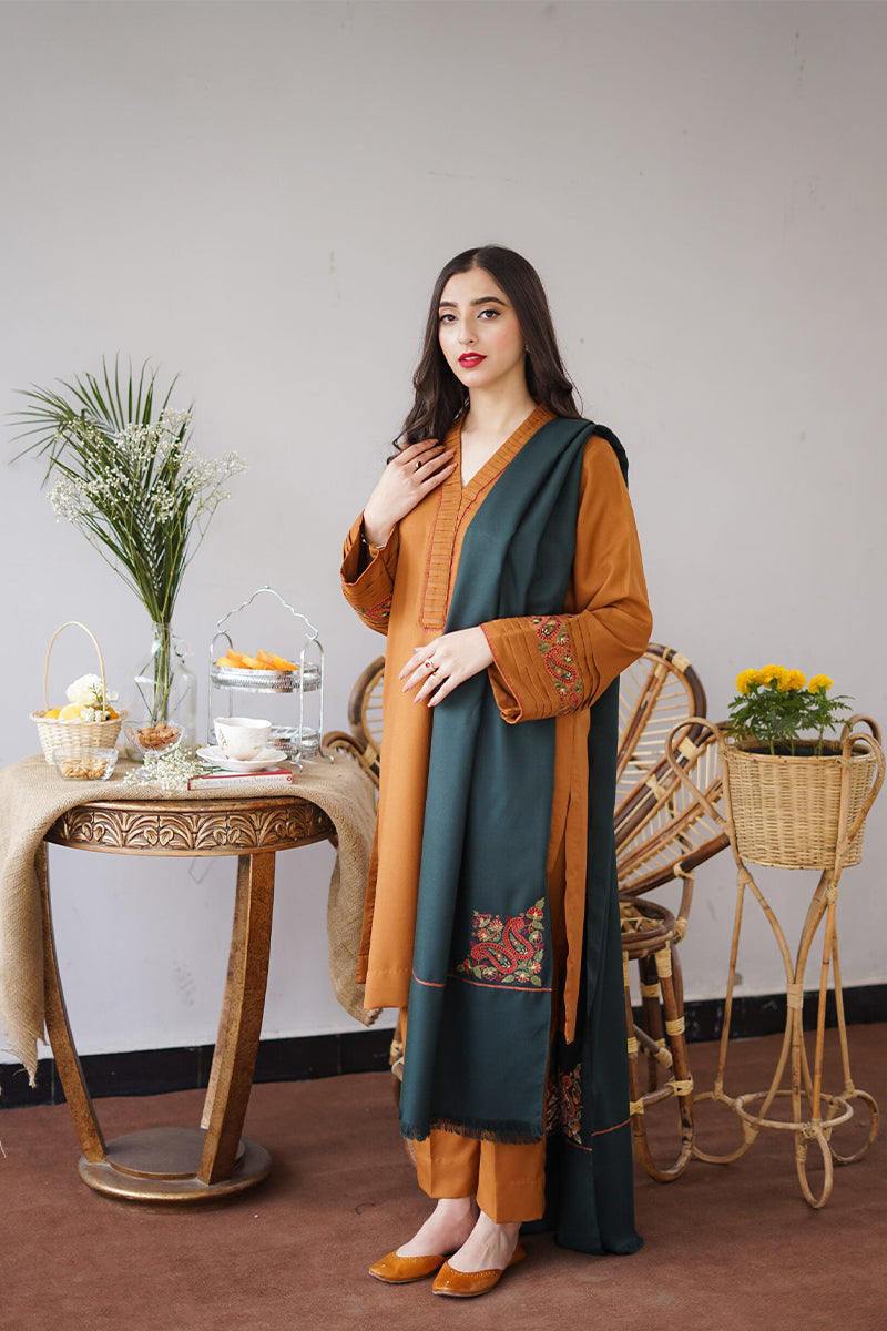 AISLING - 3PC DHANAK EMBROIDERED ZN-1062
