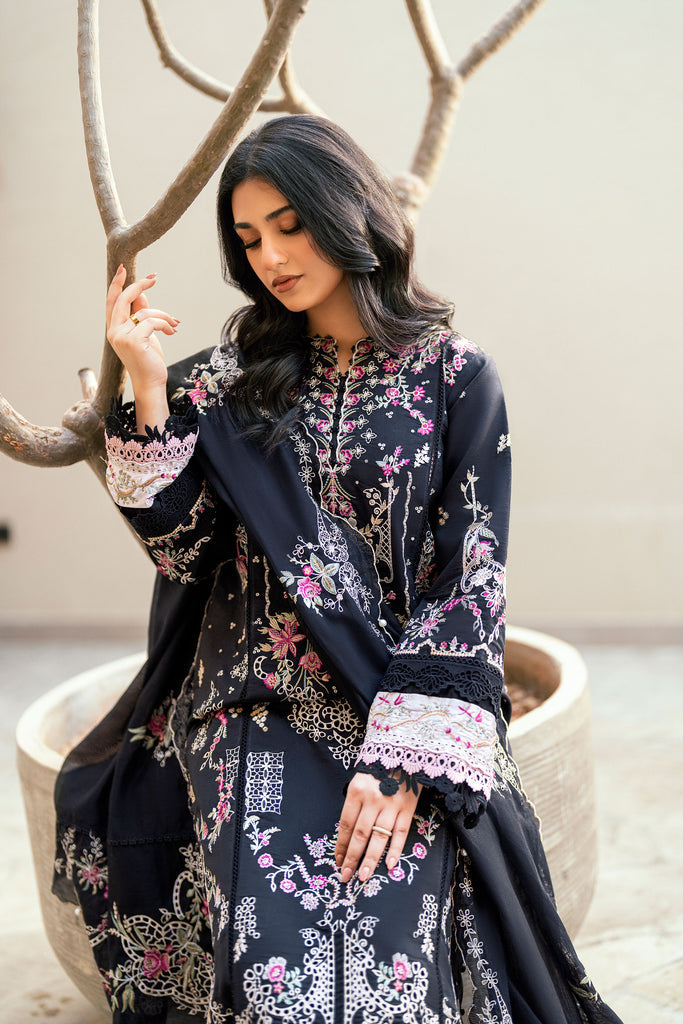 Florent-3PC DHANAK EMBROIDERED SHIRT WITH DHANK SHAWL AND TROUSER ZDH-514