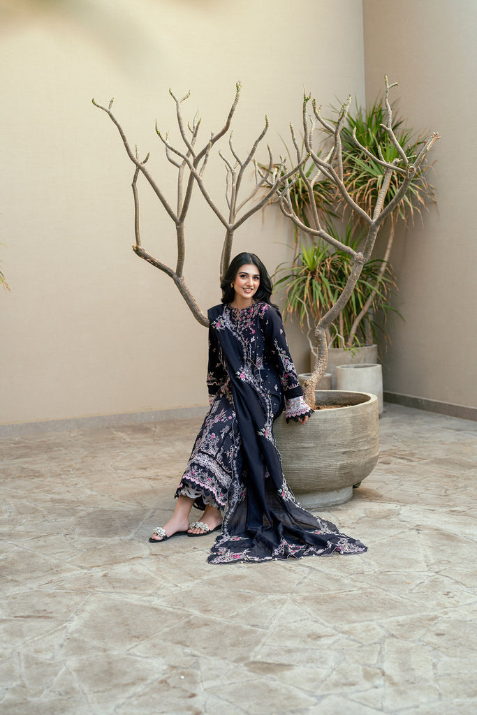 Florent-3PC DHANAK EMBROIDERED SHIRT WITH DHANK SHAWL AND TROUSER ZDH-514