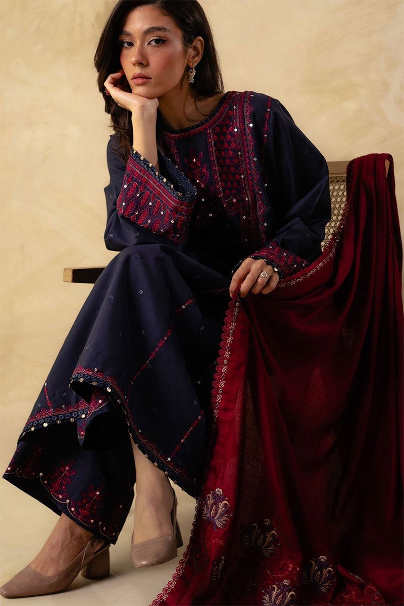 ZARA SHAH JAHAN - 3PC DHANAK EMBROIDERED ZN-1058