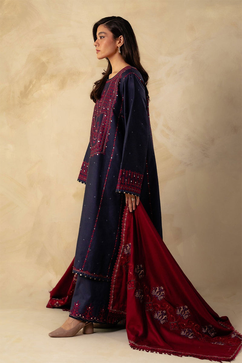 ZARA SHAH JAHAN - 3PC DHANAK EMBROIDERED ZN-1058