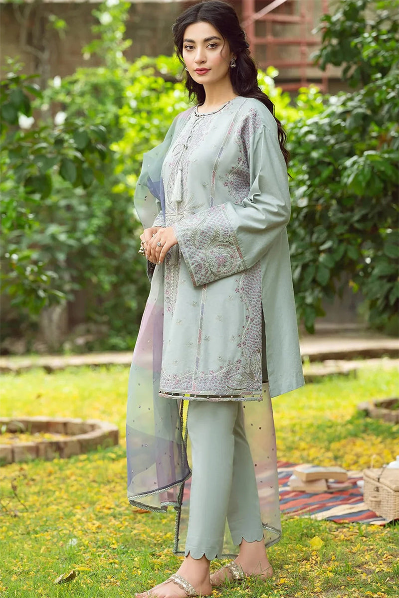 JAZMIN - 3PC DHANAK EMBROIDERED ZN-1024