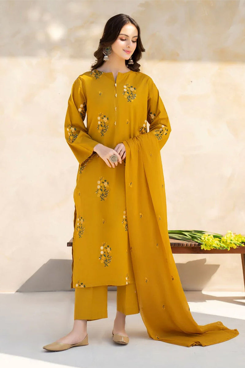 LAZULI - 3PC DHANAK EMBROIDERED ZN-1037