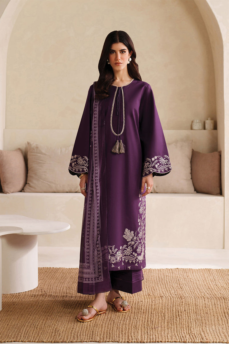 GARNET - 3PC DHANAK EMBROIDERED ZN-1090